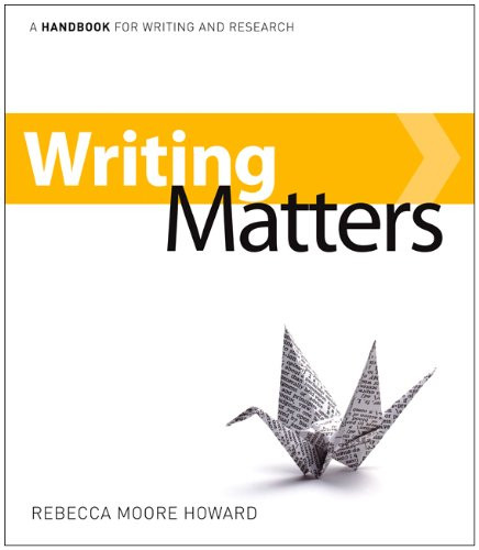 Writing Matters: A Handbook for Writing and Research