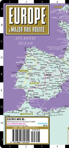 Streetwise Europe Rail Map - Laminated Railroad Map of Europe