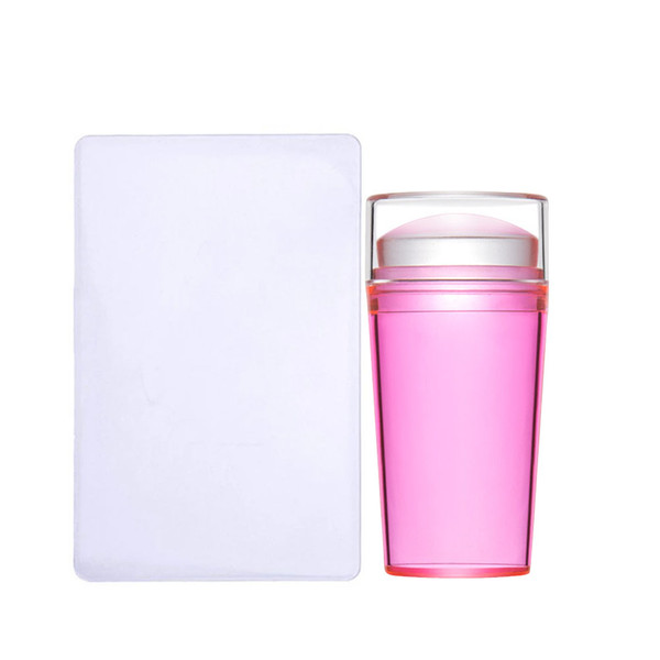 Clear Silicone Nail Art Stamp Set with Lid and Scraper Nail Art Stamper and Scraper Manicure Nail Art Tool