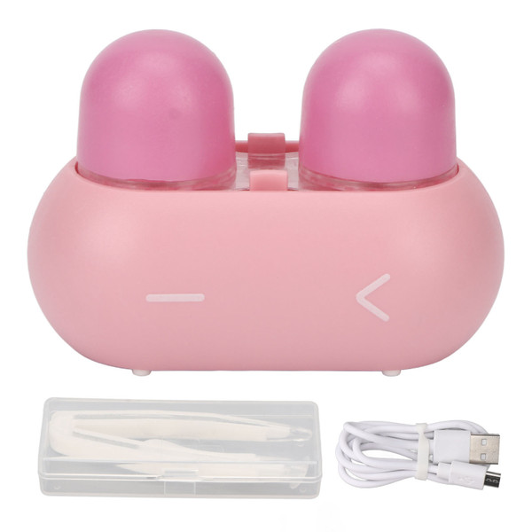 Contact Lens Cleaner Case Automatic Detachable 360 Degree Vibration Cleaning Portable Contact Lens Cleaning Machine Pink