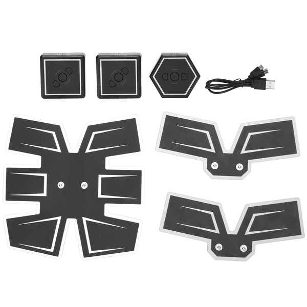 Fitness Abdominal Muscle Stimulator Patch EMS Smart Home Muscle Massage Sticker AFS‑301/2ABlack