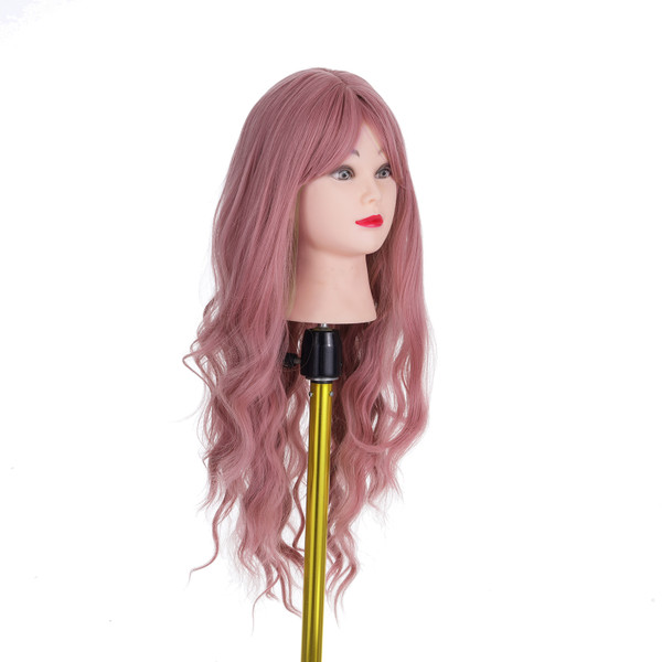 Pretfy Pink Curly Wigs Sexy Wavy Hair Wig Women's Long Wig Heat Resistant Synthetic for Women Cosplay Party Daily Use
