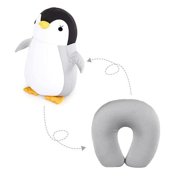 2 in 1 Neck Pillow Cute Penguin U Shape Neck Pillow Neck Support Pillow Travel Pillow Neck Support for Camping Hiking Car Aeroplane