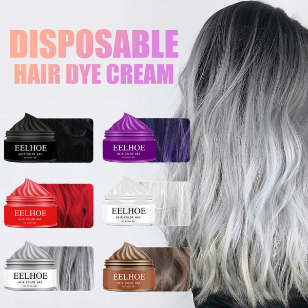 EELHOE 30ml Hair Color Wax Hair Dye Cream Disposable Instant Hair Coloring Hair Discoloration Fashionable Hair Color