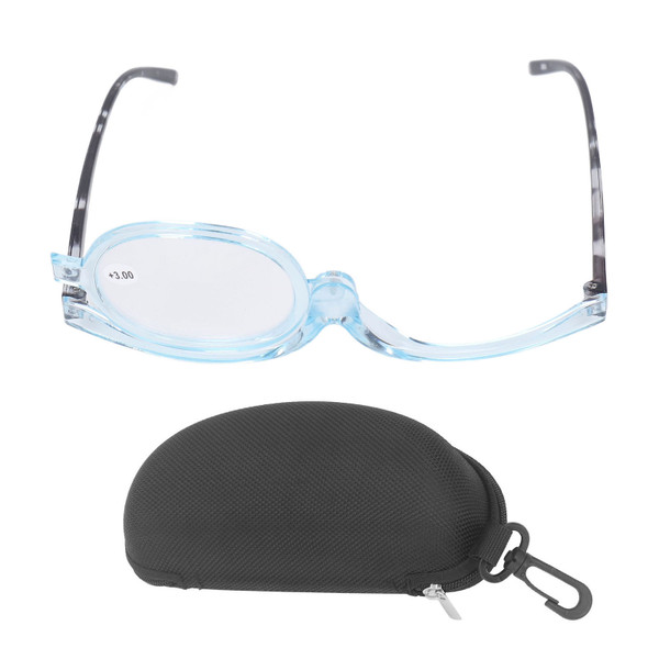 Magnifying Makeup Glasses Rotating Eye Single Lens Magnifying Eye Make Up Spectacles for Old Women +3.00
