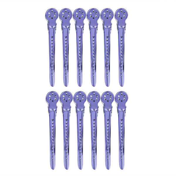 12pcs/Box Hair Styling Clips Hairdressing Salon Sectioning Hairpins for Salon Styling Purple