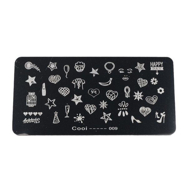 Stainless Steel Rectangle Nail Art Stamping Plate DIY Manicure Printing Image Template (#9)