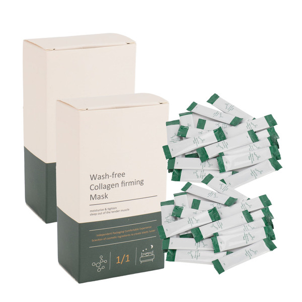 40pcs Collagen Firming Sleeping Mask Leave In Anti Aging Fade Fine Lines Individual Packaging Moisturizing Face Mask
