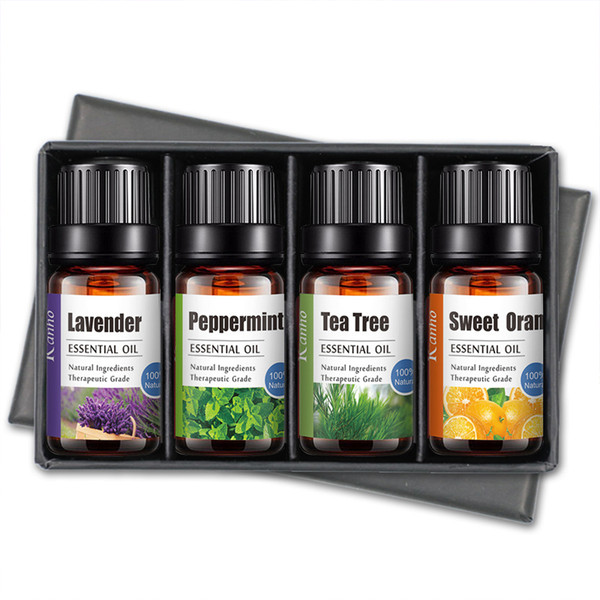4Pcs Essential Oils Set Pure Essential Oils Gift Set for Diffuser Humidifier Aromatherapy