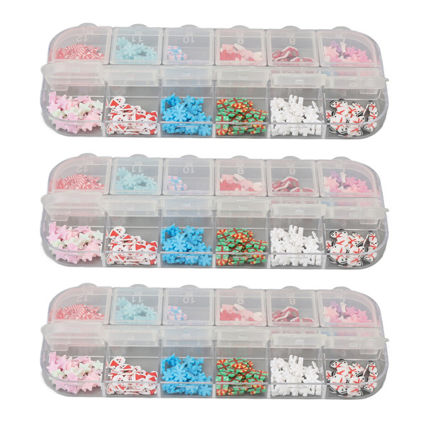 3 Box Nail Art Decoration Beautiful Attractive Safe DIY Nail Decorations Accessories for Holiday Party