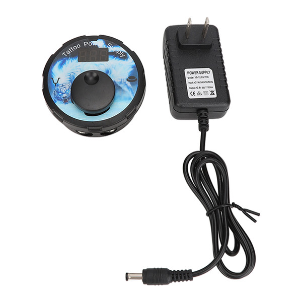 Tattoo Power Supply 3‑12V Adjustable LED Display Blue Digital Tattoo Power Supply 100‑240V US Plug