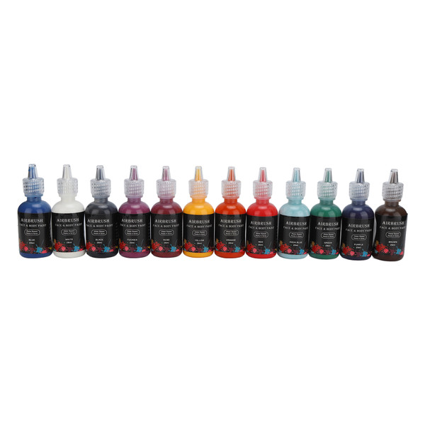 Body Paint Set 12 Colors Matte Liquid Water Based Innovative DIY Temporary Body Art Paint