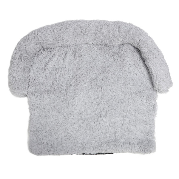 Plush Pet Blanket High Elasticity PP Cotton Pet Bed Cushion Anxiety Relief Sleeping Mat for Cats Dogs Light Gray 94x114x16CM