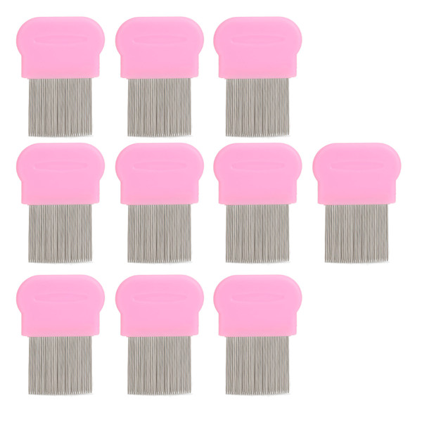 10Pcs Lice Comb Fine Teeth Ergonomic Handle Stainless Steel Head Lice Nit Comb for Home Travel