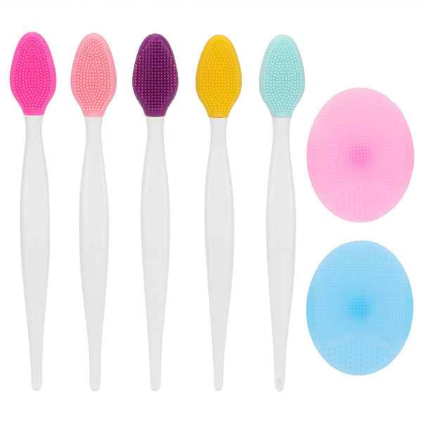 Silicone Facial Cleansing Brush Silicone Face Pore Cleaner Face Nose Lip Exfoliating Brush Set
