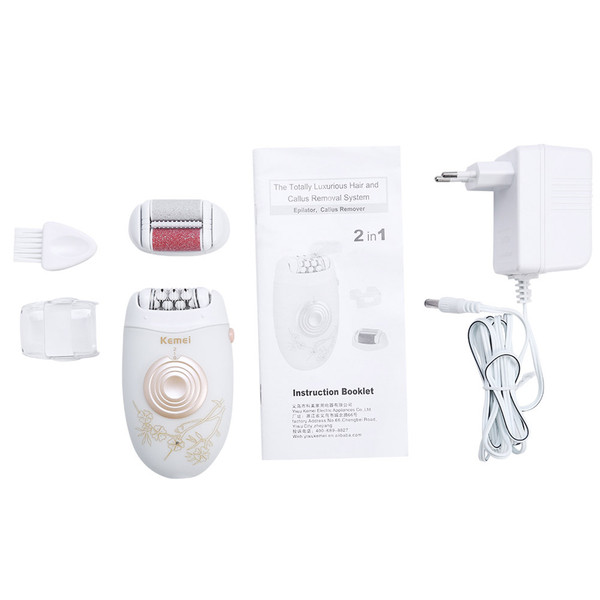 2-in-1 Rechargeable Electric Epilator Shaver for Women Hair & Callus Remover