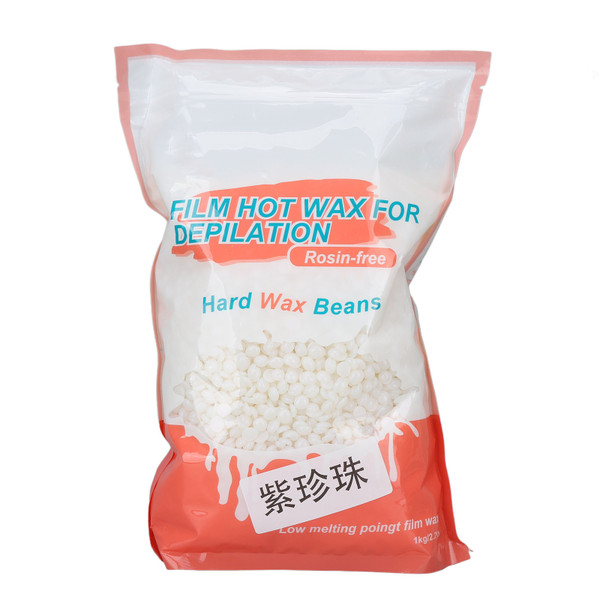 1000g Hard Wax Beads for Hair Removal Mild Painless Wax Warmer Beans for Leg Arm Hair Removal Purple