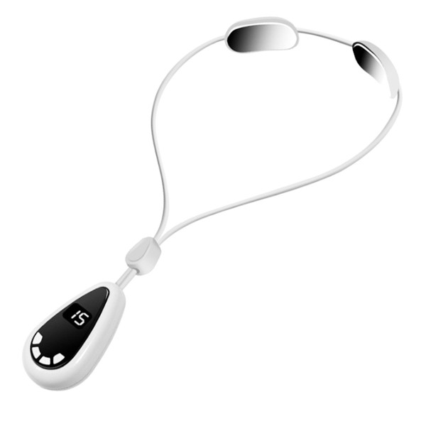 Smart Hanging Cervical Spine Massager Mini Portable Hot Compress Microcurrent Pendant Neck Massager White