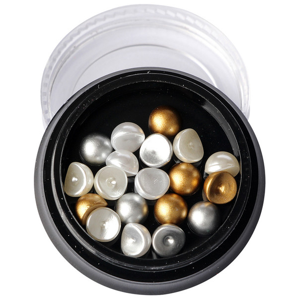 3 Colors 20pcs Nail Art Stickers Studs Half Pearls Nail Art Decorations DIY Manicure Tools