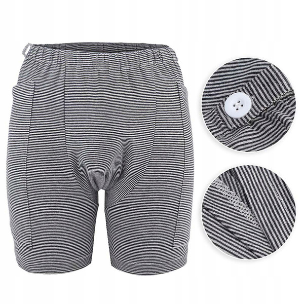 Incontinence Underwear Double Pocket for 2000ML Urine Bag Bladder Patient Urine Bag Pants Ostomy Drainage Bag Care Underwear for Elderly Disabled