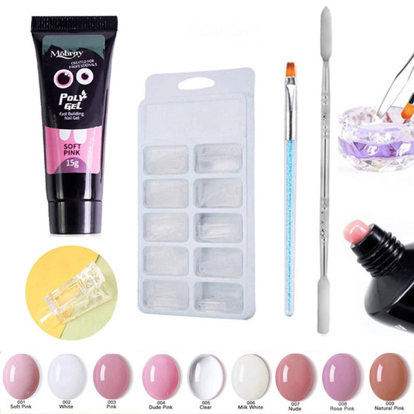 100Pcs Nail Art Tips Mold + Nail Clip + Nail Cuticle Pusher + Therapy Pen + 15ml Quick-drying Nail Glue