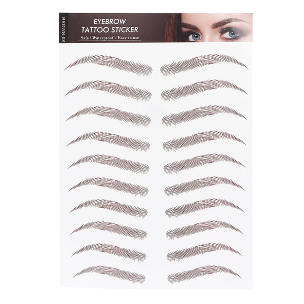 Professional Waterproof Eyebrow Tattoo Sticker Eyebrow Transfer Sticker for WomenBROWN-08