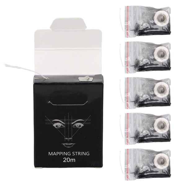 5pcs Professional Eyebrow Mapping String Set Symmetrical Eyebrow Microblading String ToolBlack Ink