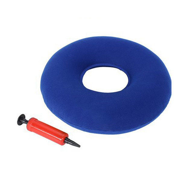 Inflatable Donut Cushion Thicken PVC Round Shape Prevent Bedsore Leakproof Wheelchair Stool Chair CushionDark Blue