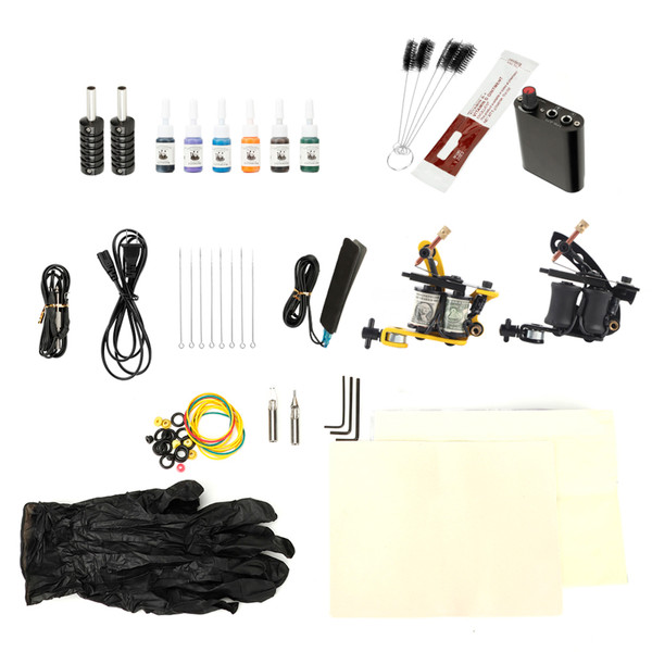 Complete Tattoo Kit for Beginners Tattoo Power Supply Inks Tattoo Needles Shader Liner
