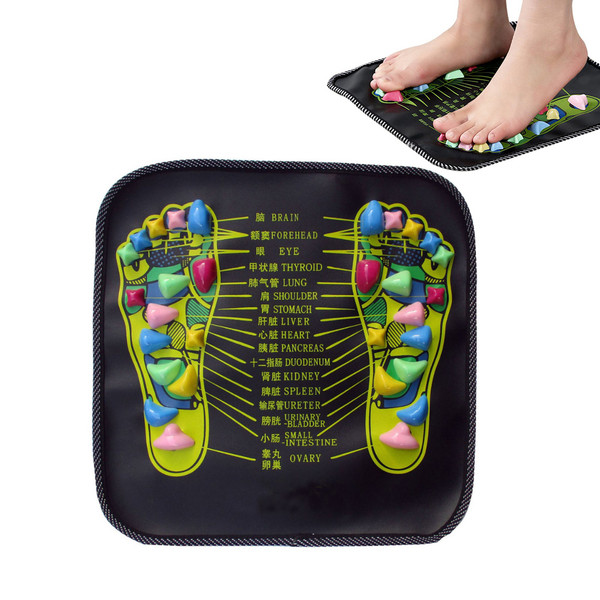 2 in 1 Chinese Foot Massage Pad Reflexology Walk Stone Pain Relieve Mat Pad Chinese Health Care Massage