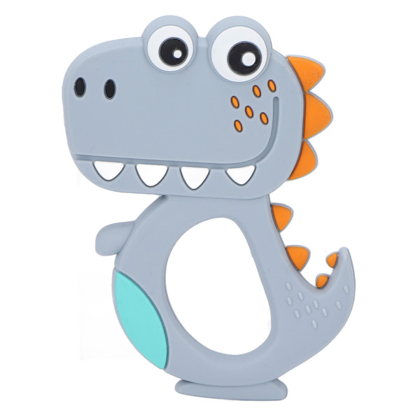 Baby Teething Toys Easy to Hold Dinosaur Safe Silicone Teether Toy for Infants and Toddlers