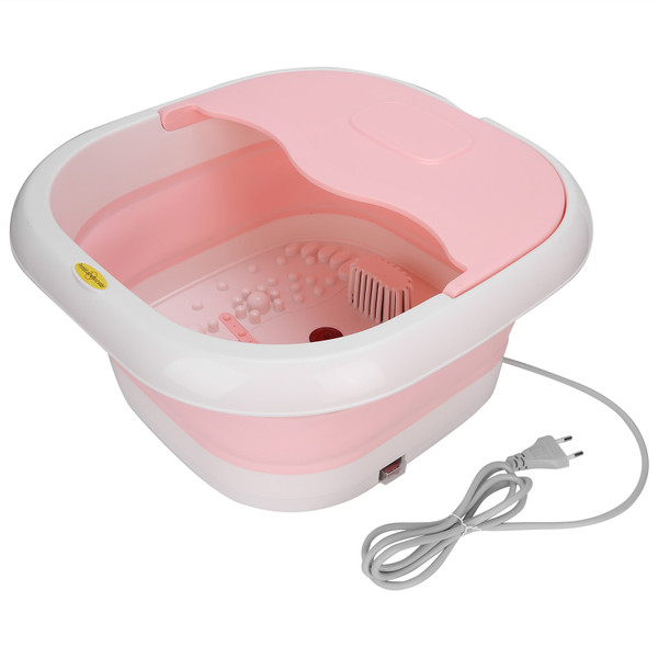 Folding Foot Spa Bath Massager Red Light Therapy Constant Temperature Heating Foot Bath Machine (8128C)Pink EU Plug 220V