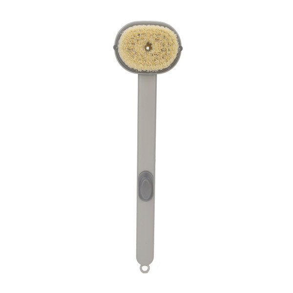 Bath Brush Long Handle Removable Brush Head Waterproof Comfortable Brush for Bathrom Grey