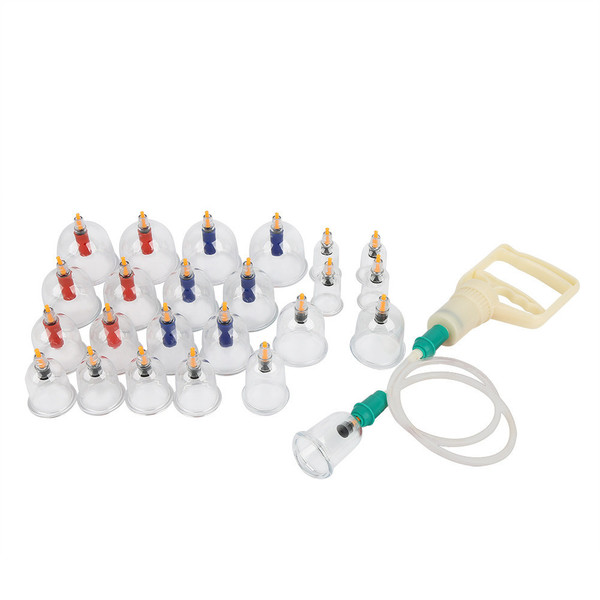24pcs U shape Cups Chinese Vacuum Cupping Set Massage Therapy Suction Acupuncture