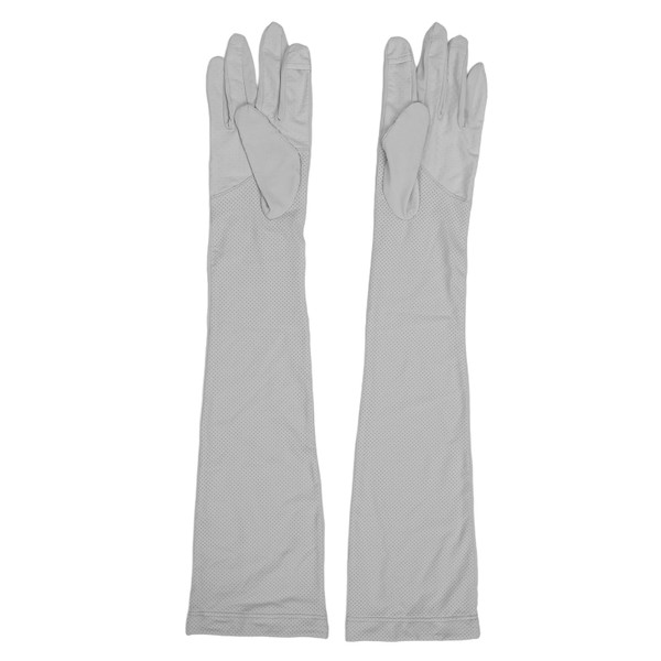 2 Pcs Arm Sleeve Summer Lengthening Sunscreen UV Protection Women's Ice Silk Sleeves for Outdoor Cycling Running Grey