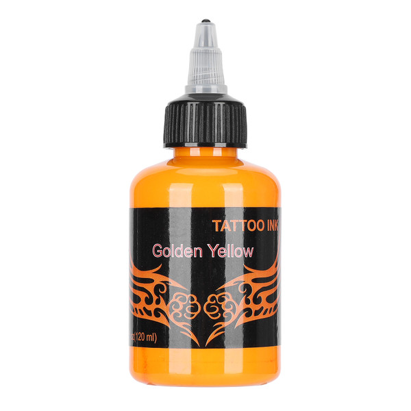 Tattoo Ink Pigment Safe Professinal Colorful Makeup Paints Accesories for Body Arts 120mlGolden Yellow