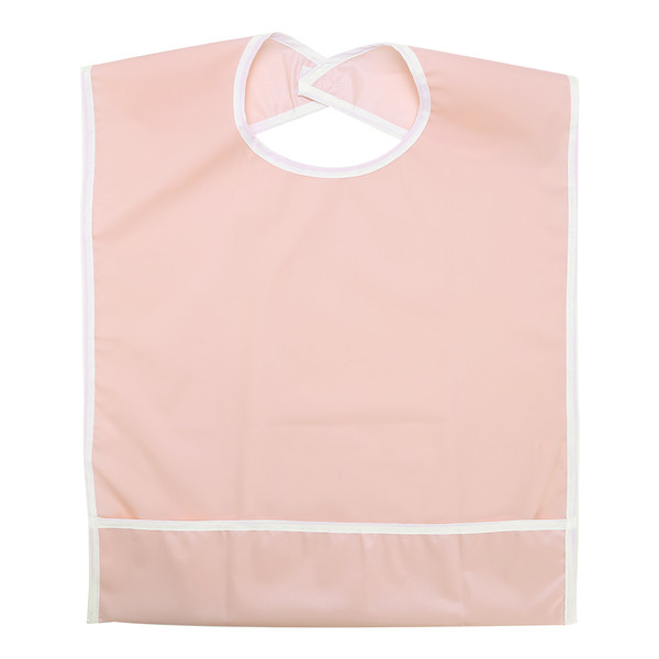 Waterproof Adult Elder Mealtime Bib Clothes Clothing Protector Dining Aid (Orange Pink)