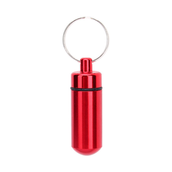 Portable Travel Pill Box WaterProof Mini Blue Aluminum Keychain Tablet Pill Storage Box Case