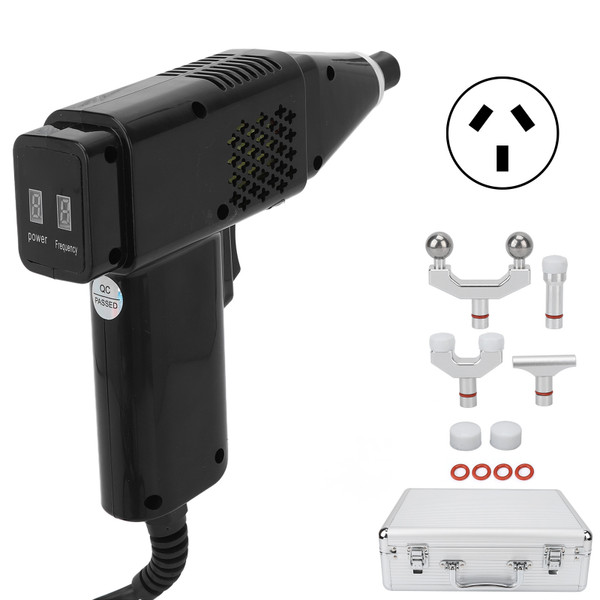 Electric Chiropractic Adjusting Tool 9 Gears 4 Heads Cooling Fan Spine Adjustment Corrector 100‑240V AU Plug