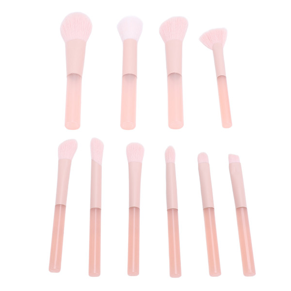 10 Counts Peach Color Cosmetic Brush Set Professional Eye Shadow Brush Set for Beginner Pink