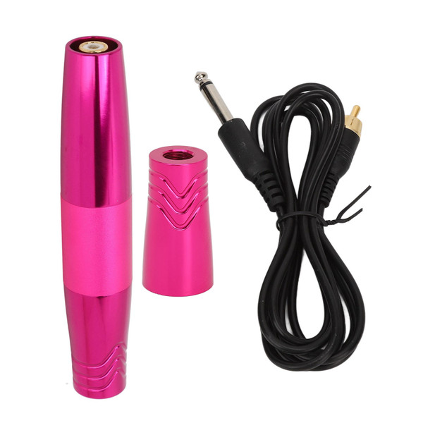 Mini Tattoo Pen Multifunctional RCA Tattoo Machine Long Lasting Rotate Cartridge Tattoo Pen with Tattoo Clip Cord Rose Red