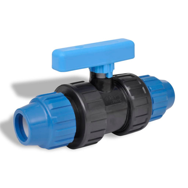 PE hose connector Ball Valve with coupling 16 bar 32mm 2pcs