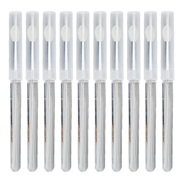 10pcs Nail Art Silicone Stick Reusable Uniform Attach Mirror Effect Powder Smudge Stick with Cover