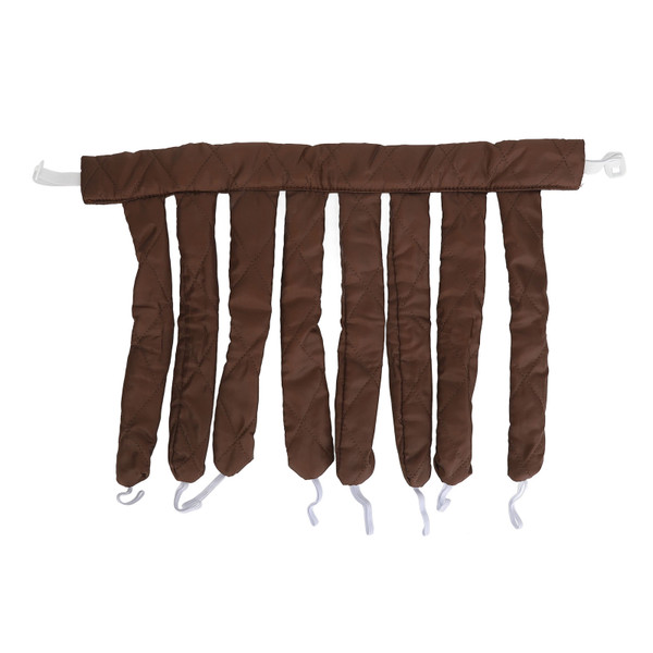 Heatless Curling Rod Headband 8 Claws Reusable Soft Fabric DIY Hair Curls Roller for Sleeping Brown
