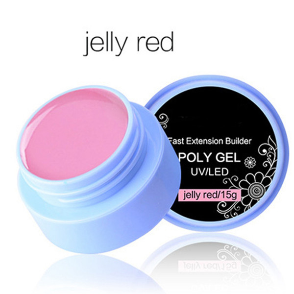 15g Professional Fast Nail Extension Poly Gel Easy to Remove Manicure UV Gel Accessory Rose Red