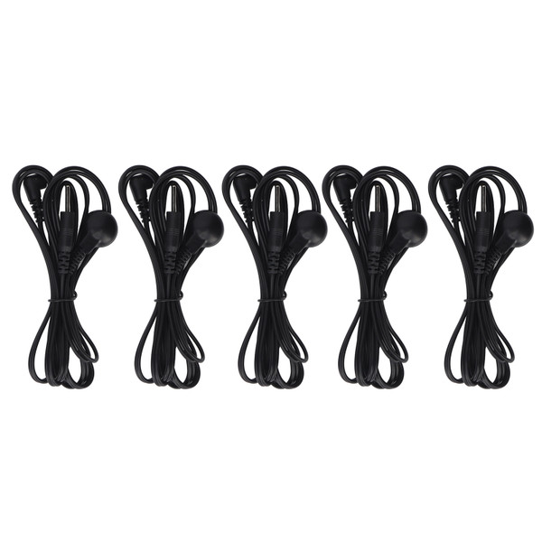 5pcs Electrode Wire Black 2.5mm Plug Electrode Lead Wire for TENS Machine Digital Treatment Machine 3.9ft