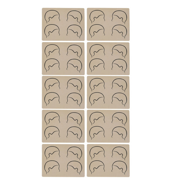 10pcs Scalp Tattoo Practice Skin Double Sides Pre Print Scalp Training Skin Micropigmentation Hairline Tattooing Practice Pad Side