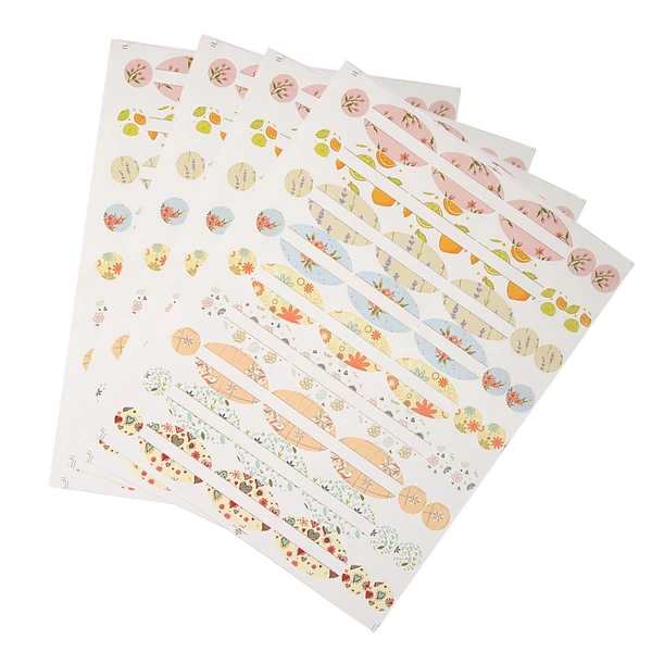 4 Sheets Empty Essential Oil Bottle Sticker Oval Shaped and Round Stickers Perfume Bottle Label