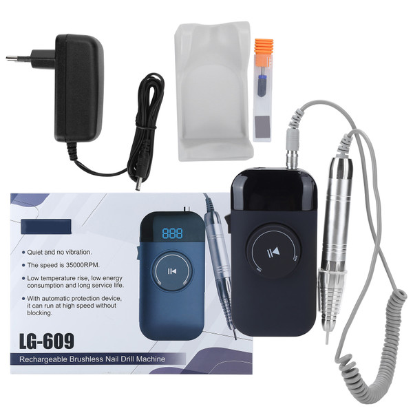 LUGX Electric Nail Drill File Noiseless Nail Art Polishing Grinding Manicure MachineEU Plug