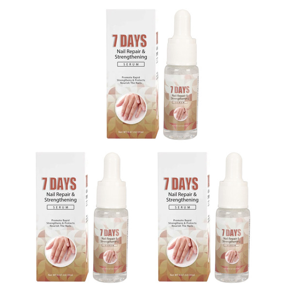 3Pcs Nail Treatment Solution Nourishing Moisturizing Mild Safe Strengthen Cuticle Nail Repair Serum 20ml